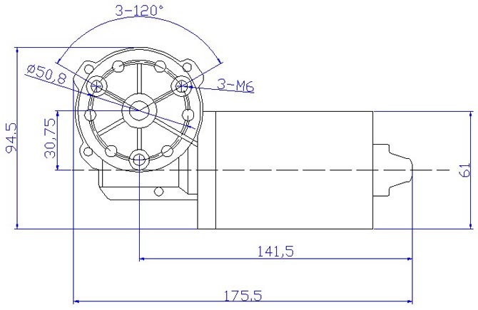High-Torque Prop Motor Dimensional Drawings (MOT1)
