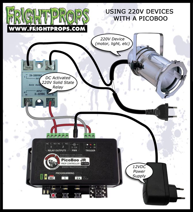 Using a PicoBoo to control 220VAC Devices