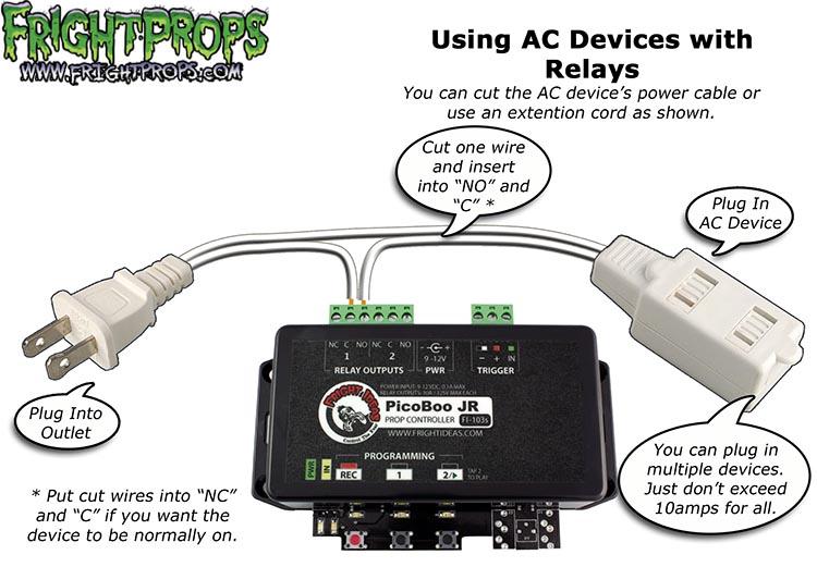 POWERING AC DEVICES FROM A CONTROLLER WITH RELAYS