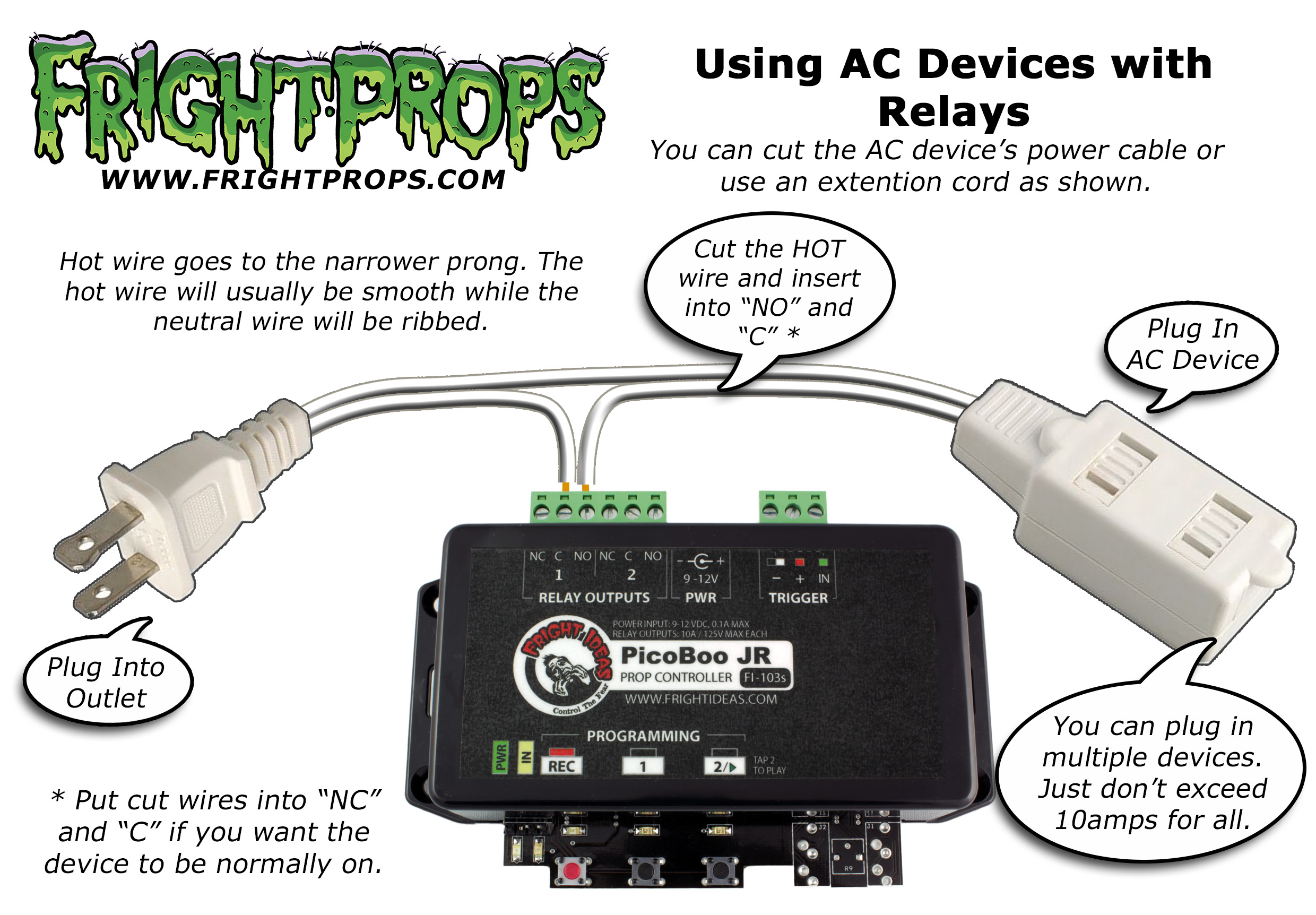 POWERING AC DEVICES FROM A CONTROLLER WITH RELAYS