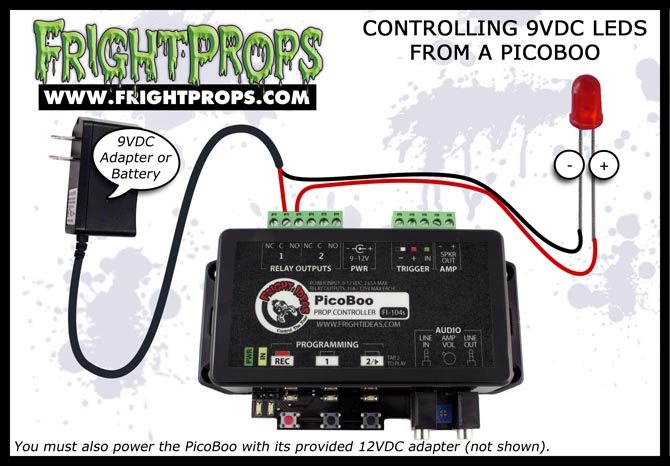 Controlling 9VDC LEDs from a PicoBoo