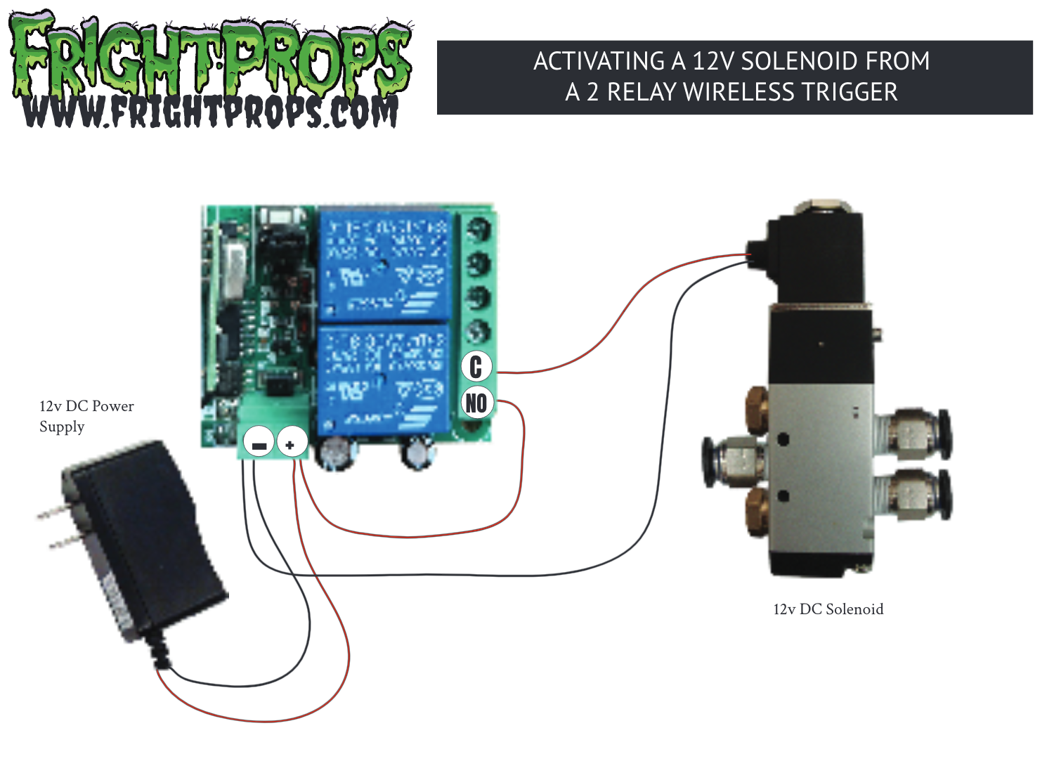 Activating a 12vDC Solenoid from a 2 Relay Wireless Trigger…