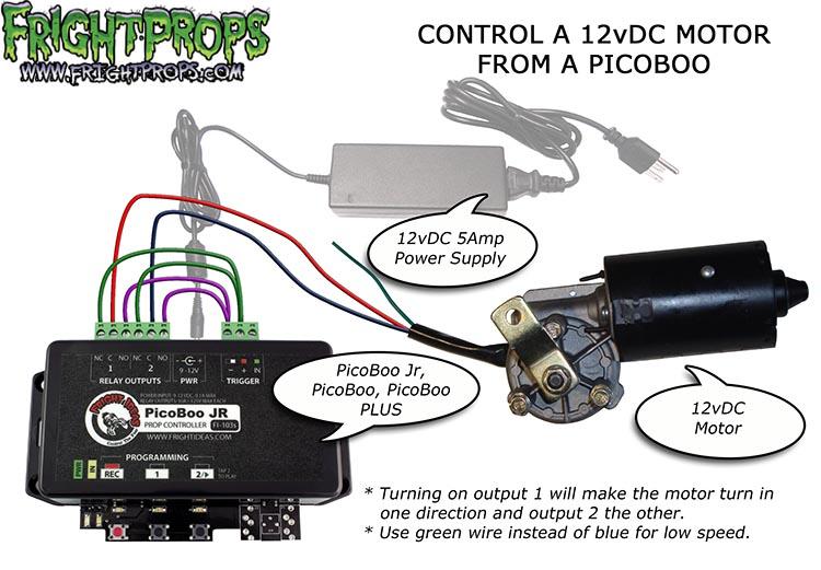 Control a 12vDC Motor from a PicoBoo